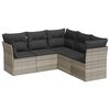 vidaXL Salon de jardin 5 pcs avec coussins gris clair r&eacute;sine tress&eacute;e