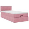 vidaXL Cadre de lit ottoman avec matelas rose 90x190 cm velours