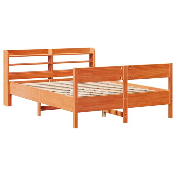 vidaXL Cadre de lit sans matelas cire marron 140x200cm bois pin massif