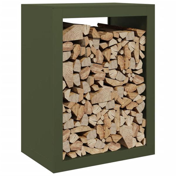 vidaXL Portant de bois de chauffage vert 60x40x80 cm acier