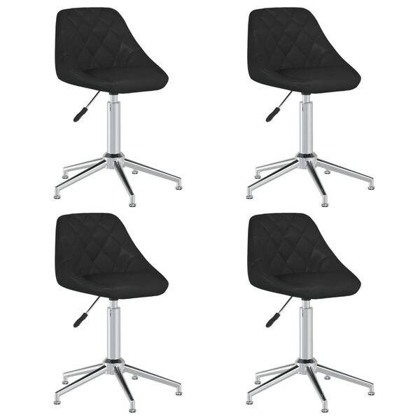vidaXL Chaises pivotantes &agrave; manger lot de 4 noir similicuir