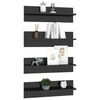 vidaXL &Eacute;tag&egrave;res murales 4 pcs noir brillant bois d'ing&eacute;nierie