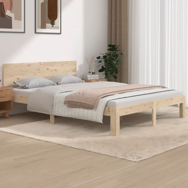 vidaXL Cadre de lit sans matelas bois de pin massif 140x190 cm