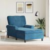 vidaXL Chaise longue avec coussin Bleu 91 x 157 x 91 cm Velours
