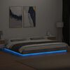 vidaXL Cadre de lit et lumi&egrave;res LED sans matelas gris b&eacute;ton 180x200 cm