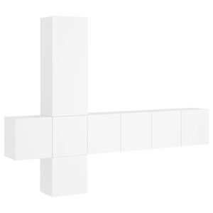 vidaXL Unit&eacute;s murales TV 5 pcs blanc bois d'ing&eacute;nierie