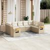 vidaXL Salon de jardin avec coussins 9 pcs beige r&eacute;sine tress&eacute;e