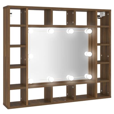 vidaXL Armoire à miroir avec LED Chêne marron 91x15x76,5 cm