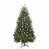 vidaXL Sapin de No&euml;l artificiel avec 300 LED Vert 210 cm PVC et m&eacute;tal
