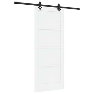 vidaXL Porte coulissante Blanc et noir 83 x 202 cm Bois de pin massif