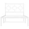 vidaXL Cadre de lit métal sans matelas avec tête de lit blanc 90x200cm