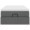 vidaXL Cadre de lit ottoman avec matelas gris fonc&eacute; 90x190 cm tissu