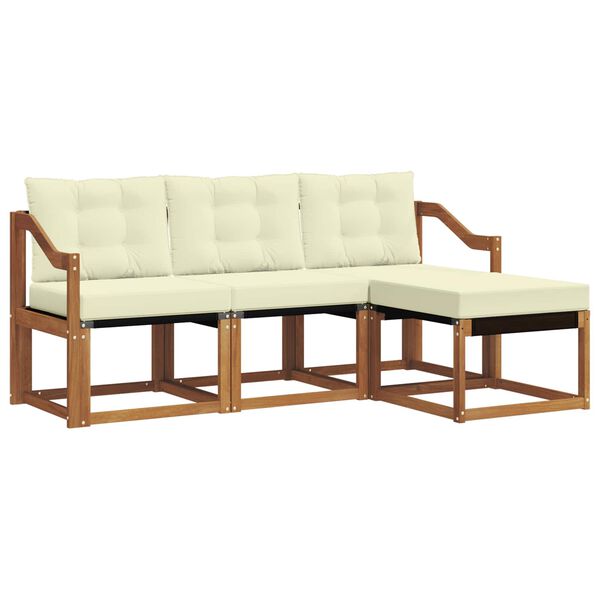 vidaXL Ensemble de canap&eacute;s d'ext&eacute;rieur 4 pcs Naturel et Cr&egrave;me