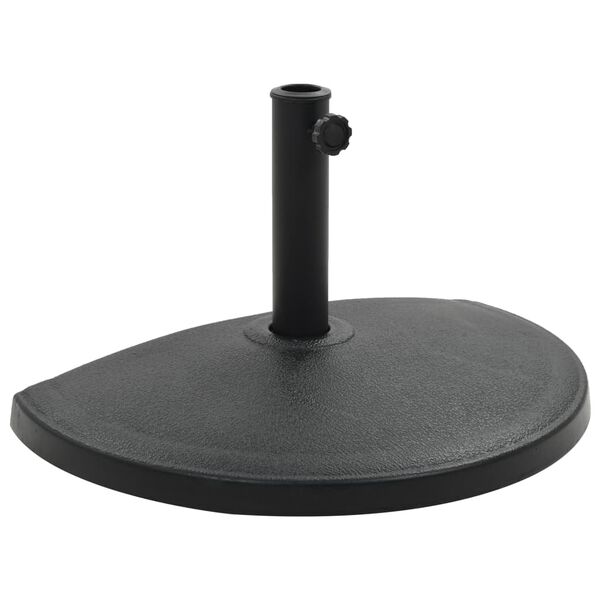 vidaXL Socle demi-rond de parasol Polyrésine 15 kg Noir