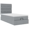vidaXL Cadre de lit ottoman et matelas gris clair 90x190 cm tissu