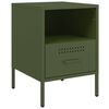 vidaXL Table de chevet vert olive 36x39x50,5 cm acier