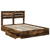 vidaXL Lit de Rangement Ch&ecirc;ne fum&eacute; 160 x 200 cm Bois d'ing&eacute;nierie
