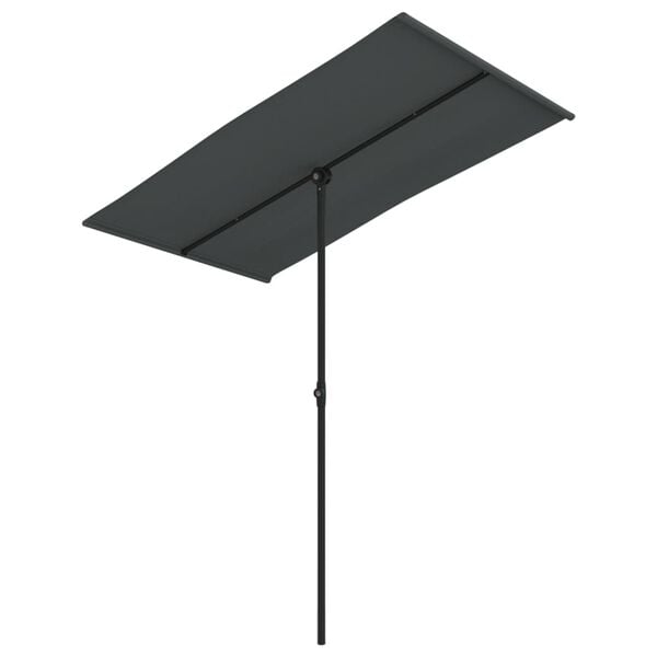 vidaXL Parasol de jardin avec m&acirc;t en aluminium 180x110 cm anthracite