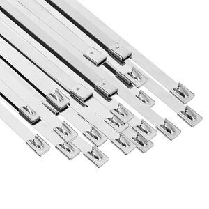 vidaXL Attache de c&acirc;ble 50 pc 7,9 x 600 mm Argent&eacute;