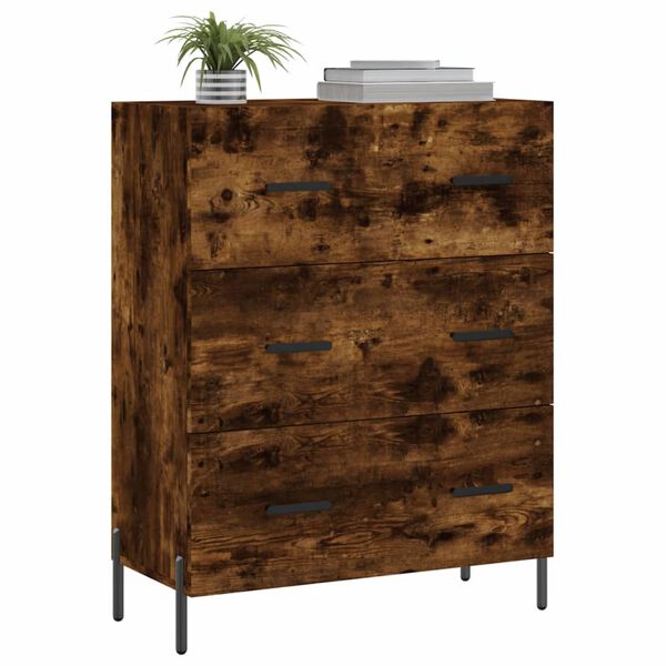 vidaXL Buffet ch&ecirc;ne fum&eacute; 69,5x34x90 cm bois d'ing&eacute;nierie