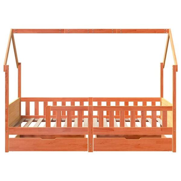 vidaXL Cadre de lit enfants avec tiroirs sans matelas 90x190 cm bois