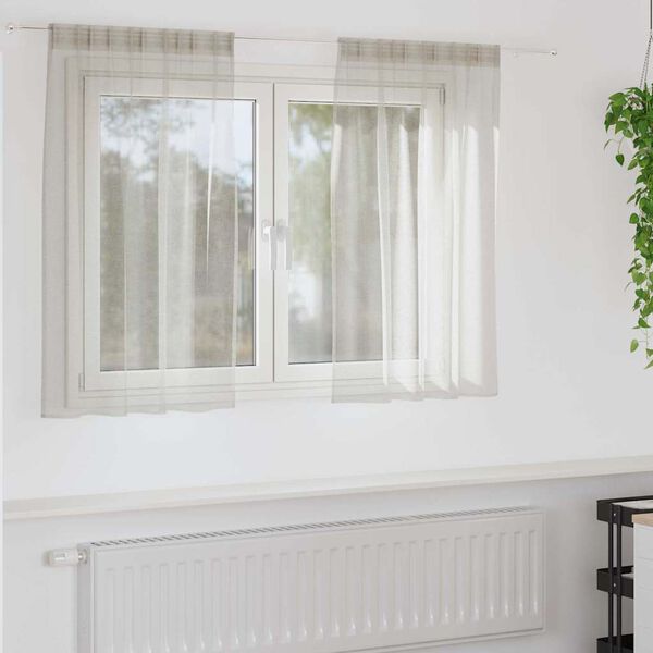 vidaXL Rideau en Voile 2 pcs Cr&egrave;me 140 x 140 cm Polyester