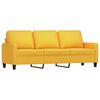 vidaXL Ensemble de canap&eacute;s 3 pcs avec coussins Jaune clair Tissu