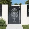 vidaXL Portail de jardin anthracite 100x125 cm acier conception d'arbre