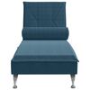 vidaXL Chaise longue de massage avec traversin bleu velours
