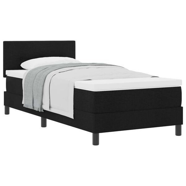 vidaXL Lit &agrave; ressorts avec matelas Noir 100 x 200 cm tissu