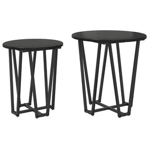 vidaXL Ensemble de tables d'appoint 2 pcs Ch&ecirc;ne noir
