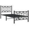 vidaXL Cadre de lit m&eacute;tal sans matelas avec pied de lit noir 90x200 cm