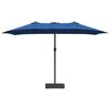 vidaXL Parasol de jardin Bleu 385 x 209 x 244 cm tissu