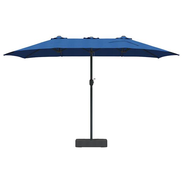 vidaXL Parasol de jardin Bleu 385 x 209 x 244 cm tissu