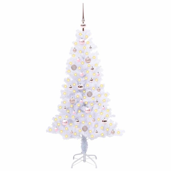 vidaXL Sapin de No&euml;l artificiel avec 150 LED Blanc 150 cm PVC et Acier