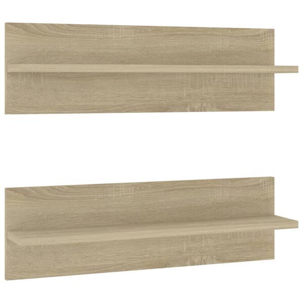 vidaXL &Eacute;tag&egrave;res murales 2 pcs Ch&ecirc;ne Sonoma 60x11,5x18 cm