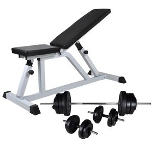 vidaXL Banc d'entra&icirc;nement avec jeu d'halt&egrave;res 60,5 kg