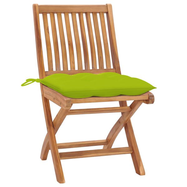 vidaXL Chaises pliables de jardin avec coussins lot de 6 Bois de teck
