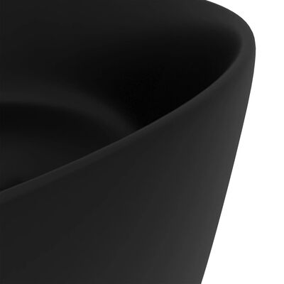 vidaXL Lavabo rond de luxe Noir mat 40x15 cm Céramique