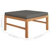 vidaXL Salon de jardin 4 pcs avec coussins gris Bois de teck solide