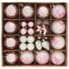vidaXL Ensemble de Boules de Noël 40 pcs Blanc et rose Plastique