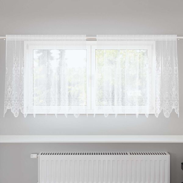 vidaXL Rideau en Dentelle avec des rideaux Blanc 80 x 200 cm Polyester