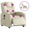 vidaXL Fauteuil de massage inclinable électrique crème similicuir