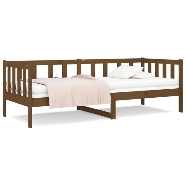 vidaXL Lit de jour sans matelas marron miel 80x200 cm bois pin massif