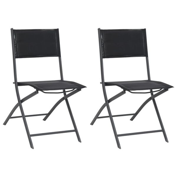 vidaXL Chaises de jardin pliables lot de 2 Acier et textilène