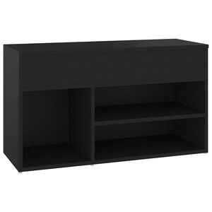 vidaXL Banc &agrave; chaussures Noir 80x30x45 cm Bois d&rsquo;ing&eacute;nierie