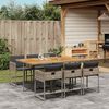 vidaXL Ensemble &agrave; manger de jardin et coussins 7 pcs gris rotin