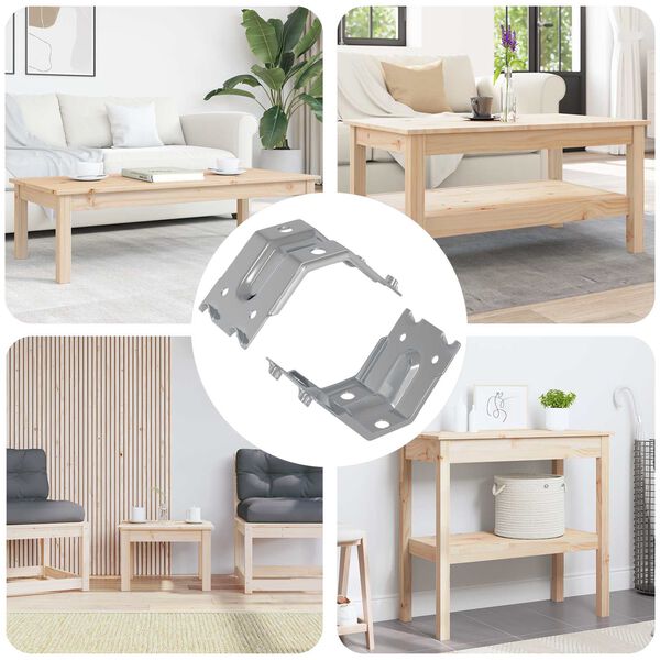 vidaXL Support 2 pcs Zinc&eacute; 106 x 55 x 1,5mm Acier