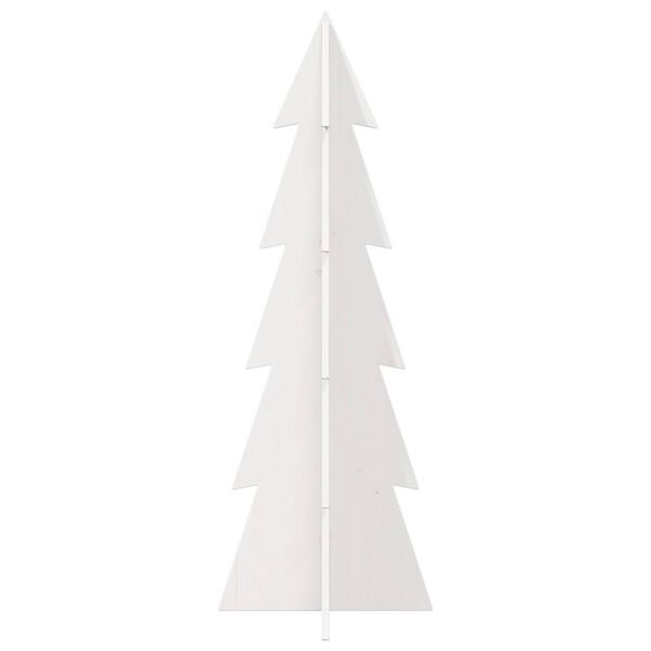 vidaXL Arbre de No&euml;l en bois pour d&eacute;coration blanc 112 cm pin massif
