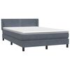 vidaXL Sommier &agrave; lattes de lit et matelas gris fonc&eacute; 140x210cm velours
